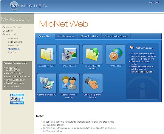 MioNet Web