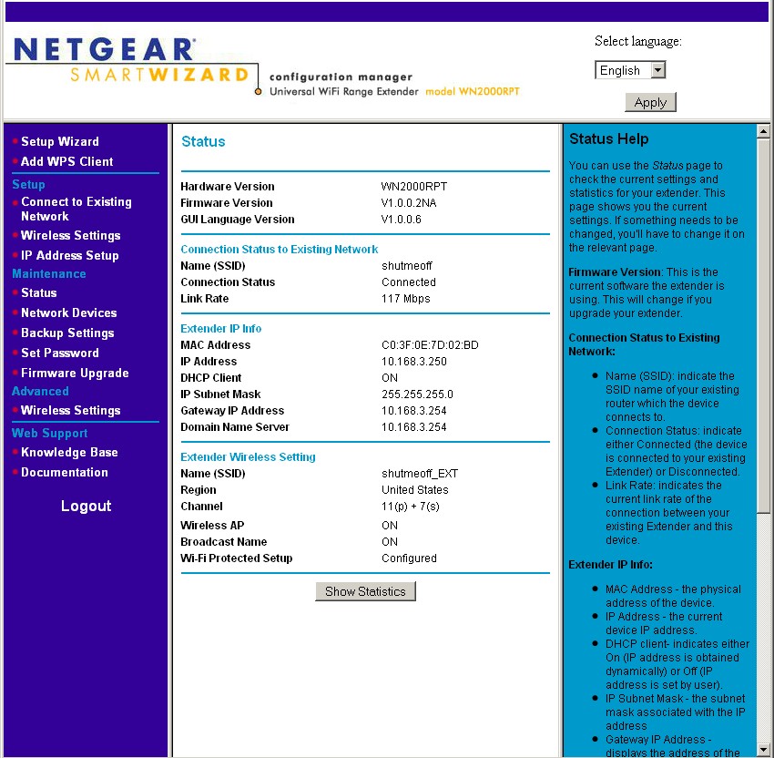 WN2000RPT Status