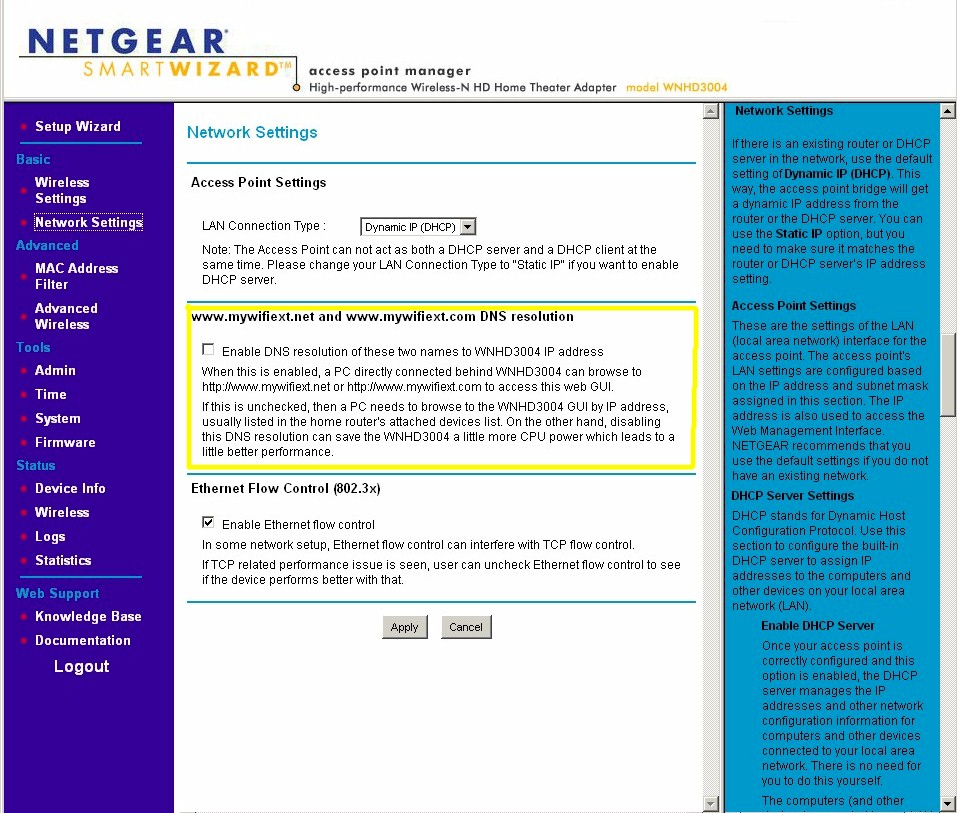 DNS resolution setting