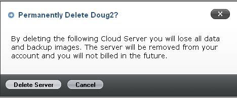Deleting the cloud server