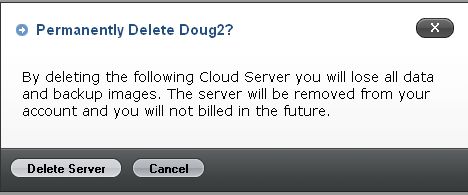 Deleting the cloud server Deleting the cloud server