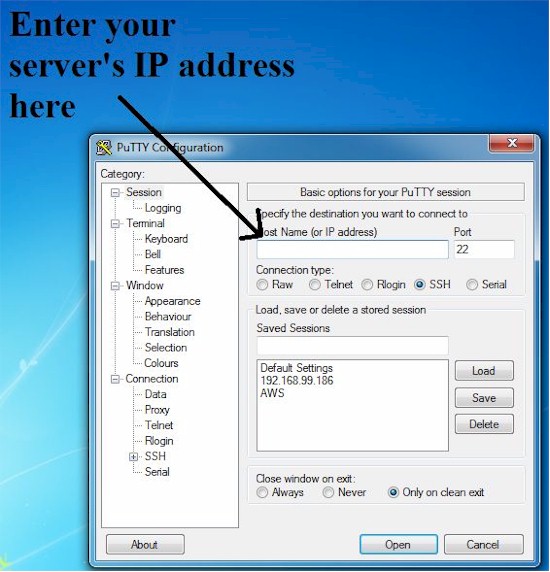 PuTTY connect PuTTY connect