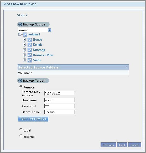 Archive backup setup