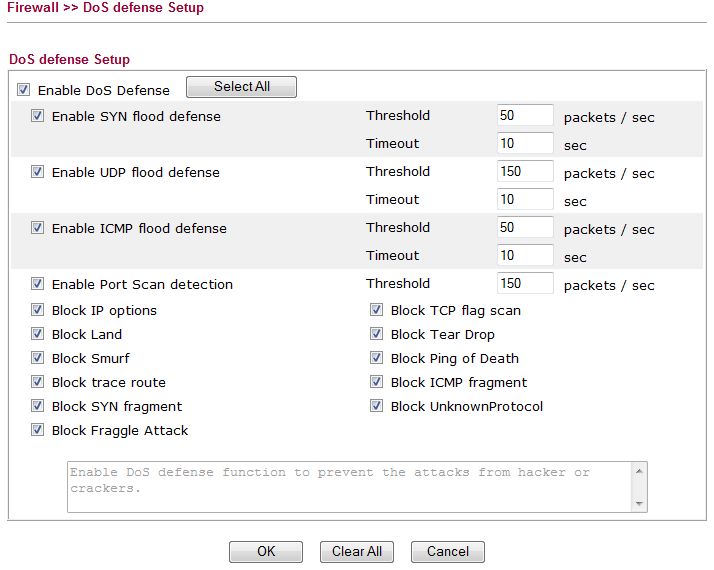 DoS attack defenses