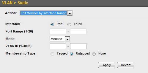 VLAN port range assignment