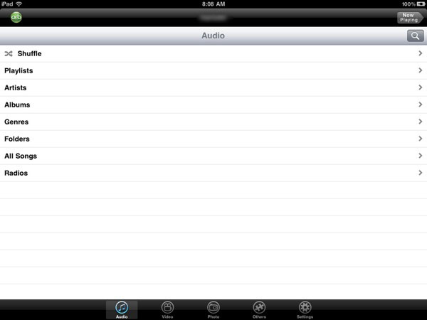 Home Screen of Orb on iPad