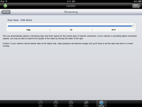 Network Speed Slider Control Network Speed Slider Control