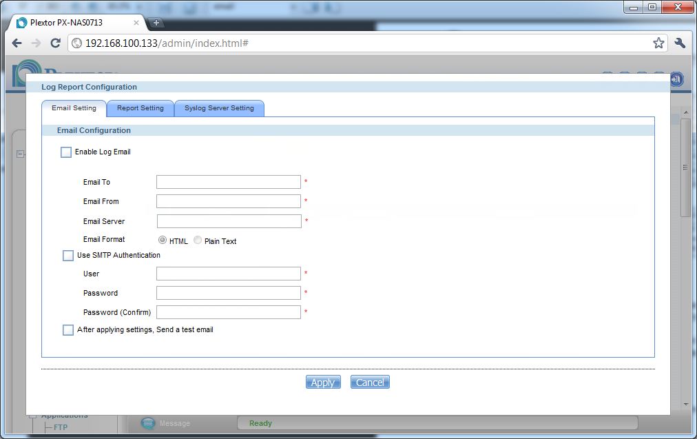 Configure log email reports