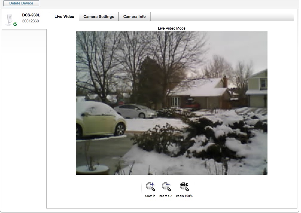 Remote camera access via mydlink.com