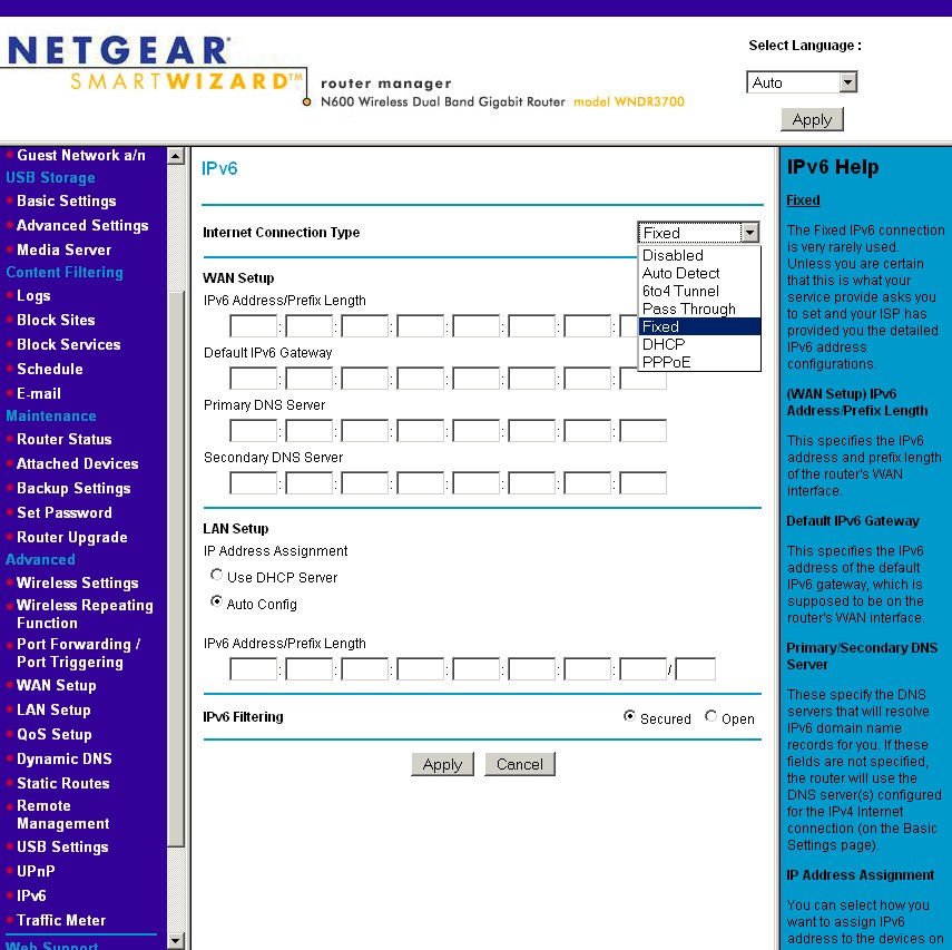 WNDR3700v2 IPv6 settings