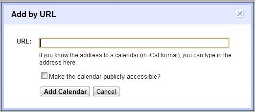 Add a calendar via URL