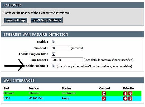 MBR900 Failback option enable