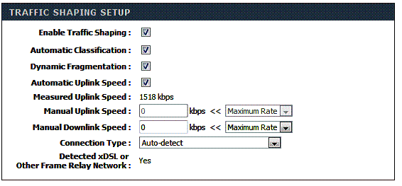 MBR900 Traffic shaping