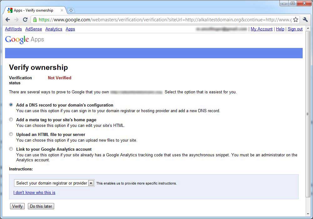 Domain Verification Domain Verification