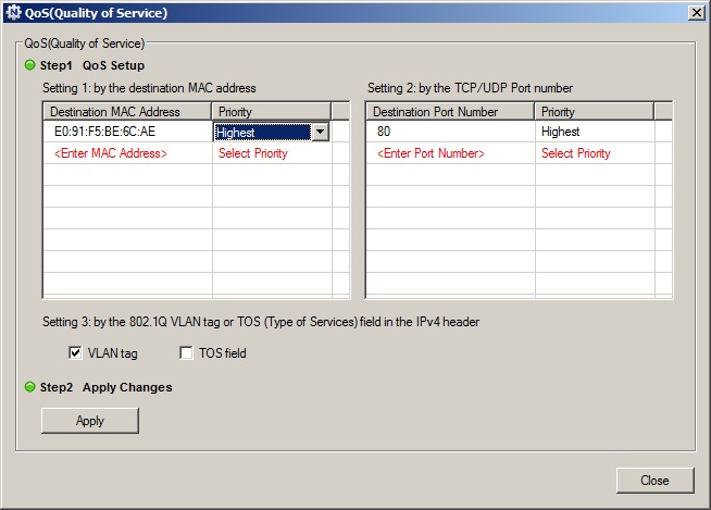 NETGEAR XAV5001 utility QoS settings