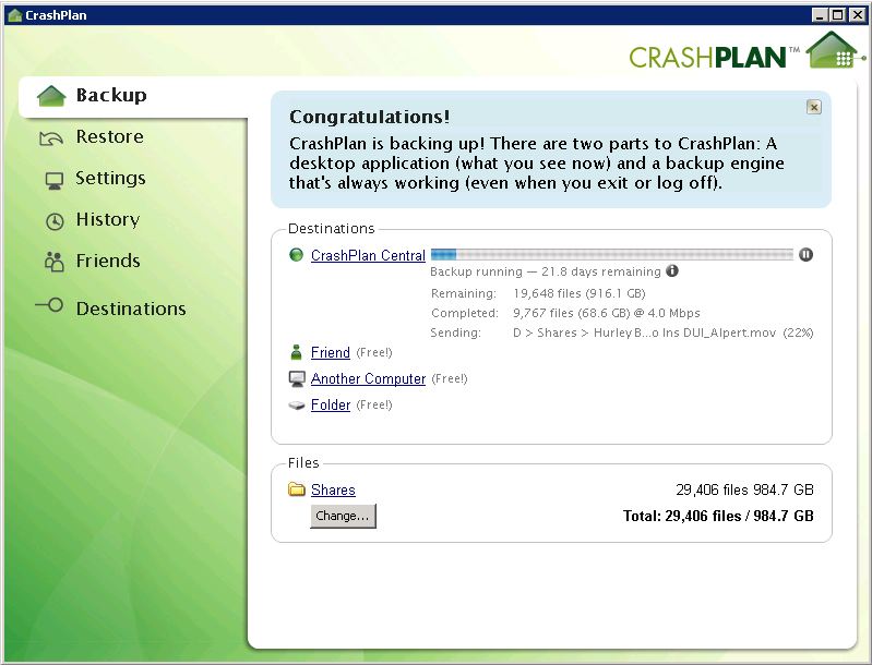 Crashplan Uploading Forevermore Crashplan Uploading Forevermore