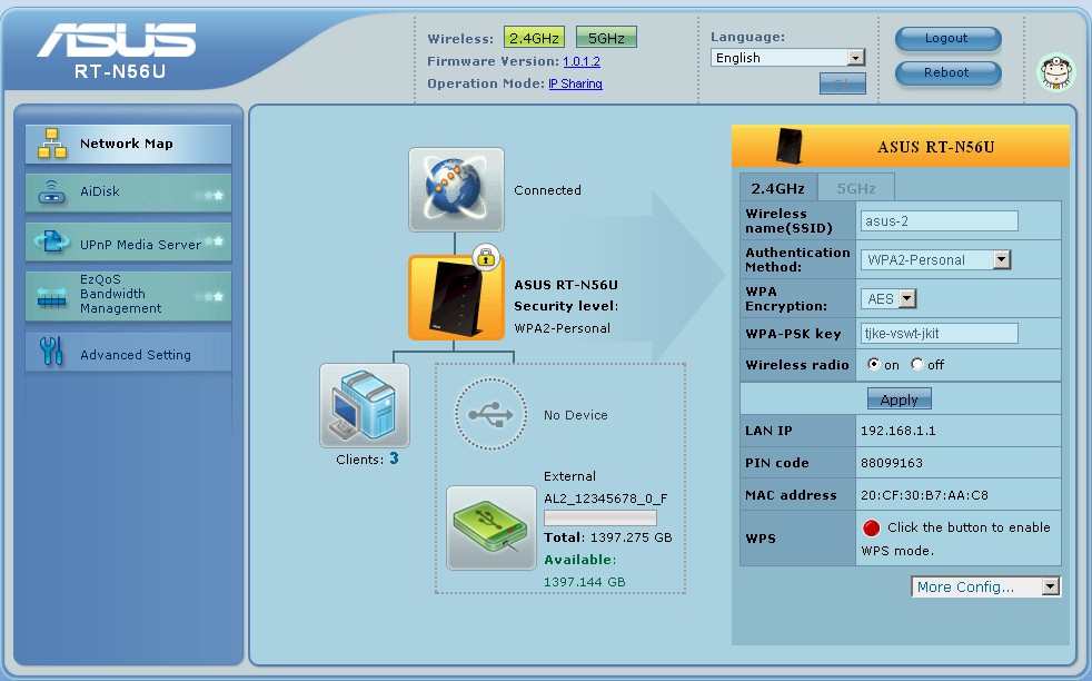 ASUS RT-N56U network map