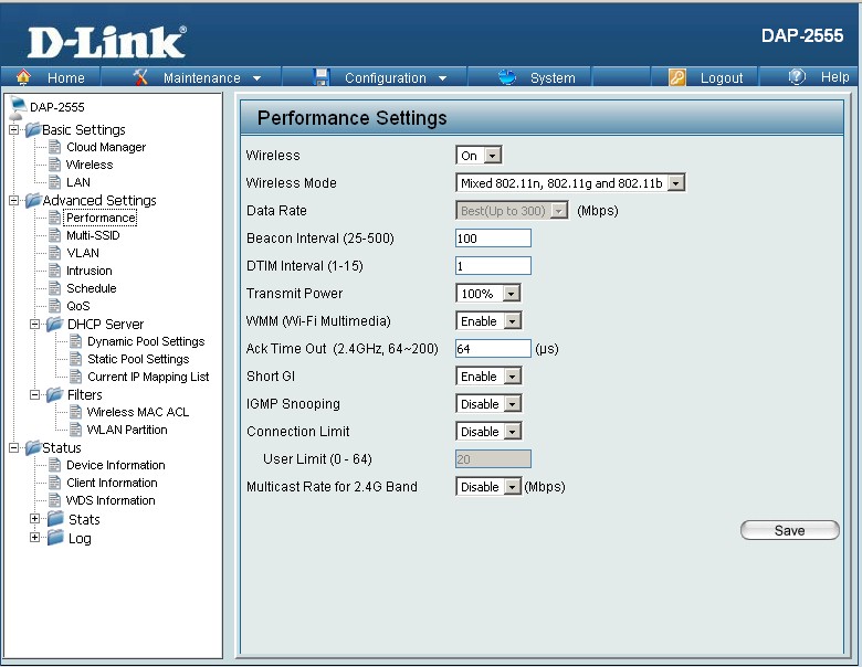 DAP-2555 with CloudCommand disabled