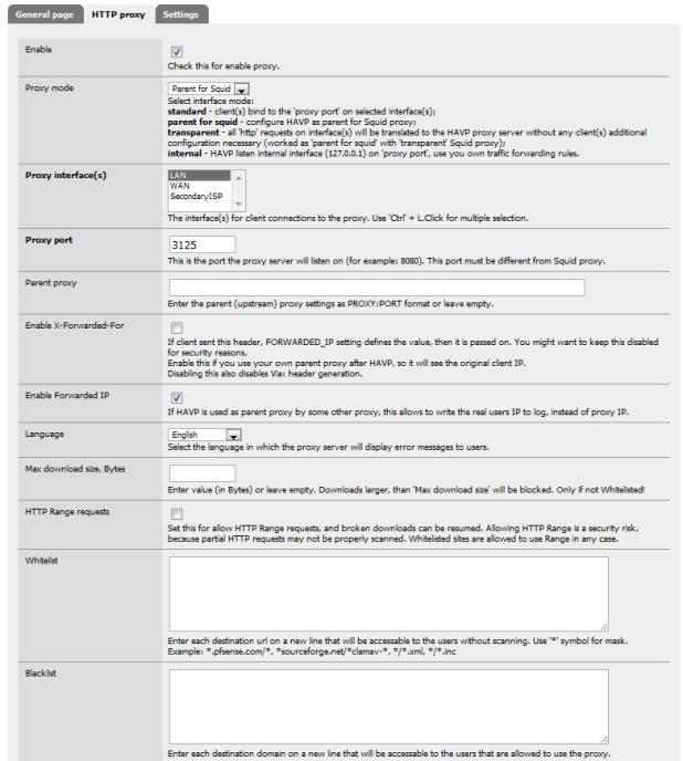 HTTP proxy settings for anti-virus