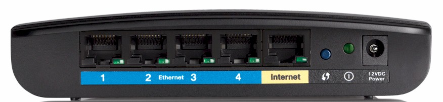 Linksys E1500 rear panel