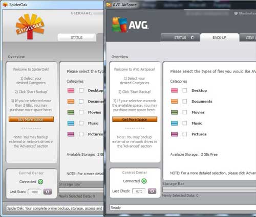 AVG LiveKive and its cousin, SpiderOak