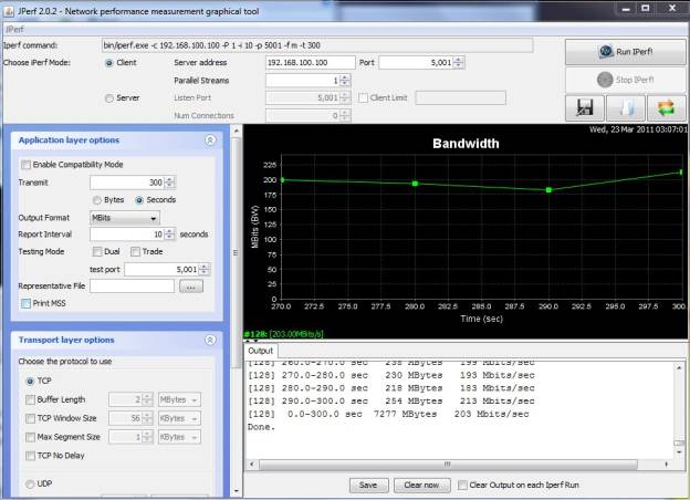 Running iperf on Cerberus as UTM