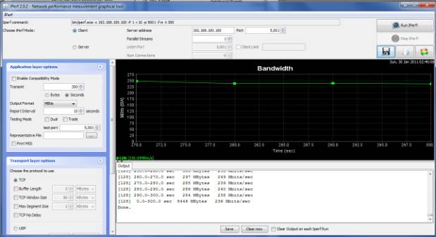 Running iperf on Cerberus as IDS