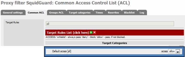 SquidGuard Common ACL setting