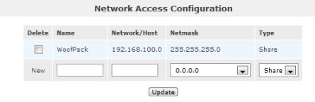 Openfiler network access setting
