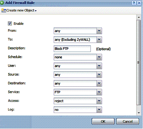 Block FTP firewall rule