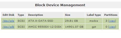 Two very different size block devices