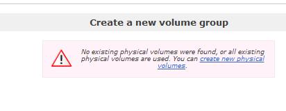 Openfiler create volume group