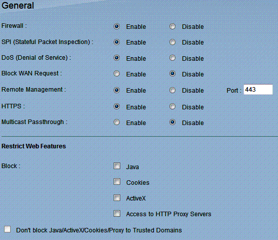 Firewall options