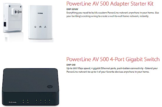 D-Link PowerLine AV products