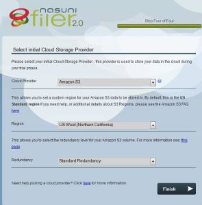 Nasuni storage provider selection
