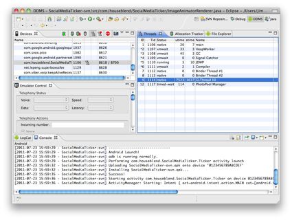 Monitoring a running Android app using Eclipse