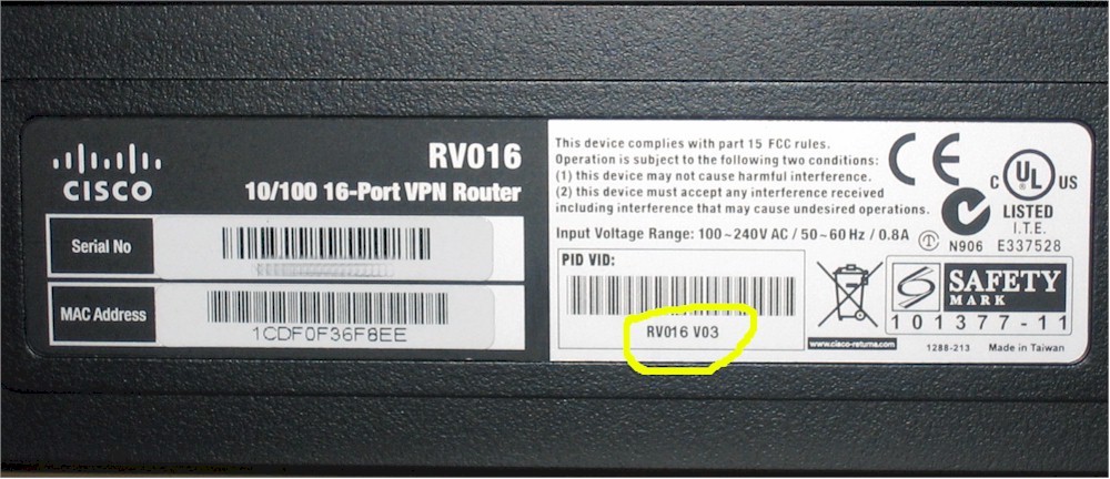 Serial number label with v3 notation