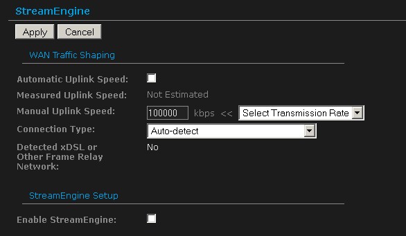 ESR9855G StreamEnging settings
