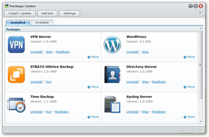 Synology Package Center