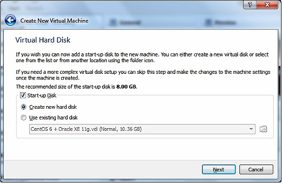 Create hard disk