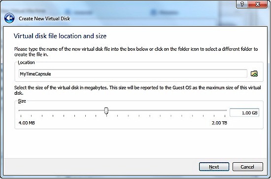 Hard disk location and size