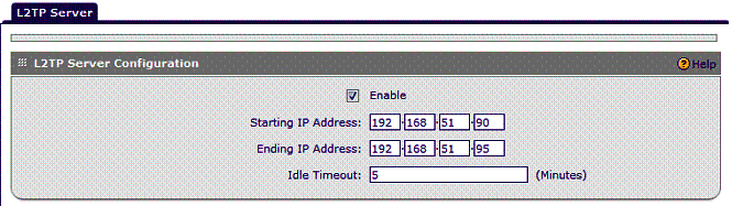 L2TP server enable