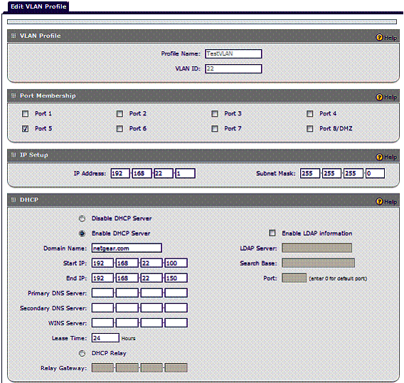 VLAN configuration