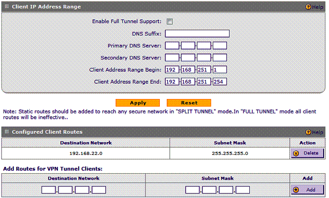 Adding a VPN route