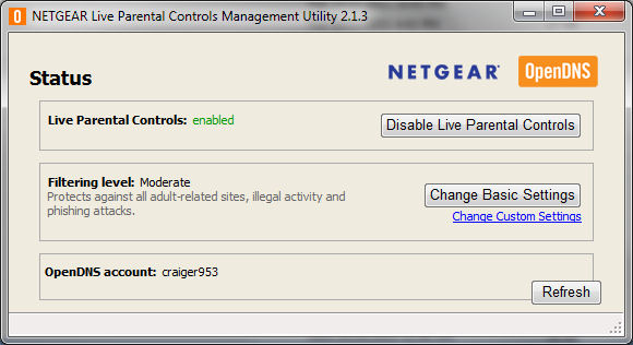 Live Parental Controls Management Utility