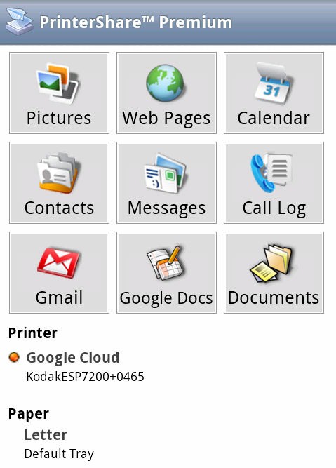 PrinterShare Premium main screen