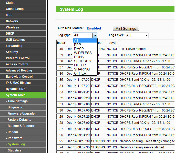 WR1043ND System Log