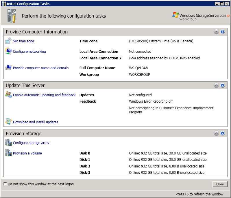 Initial Configuration Tasks