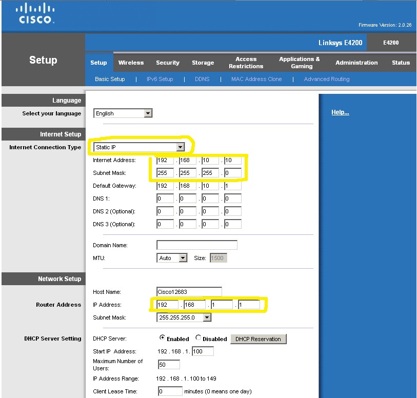 Setting the WAN port IP address