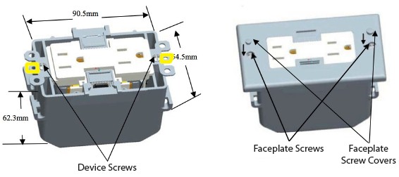 Faceplace screw detail